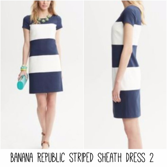 banana republic blue and white striped dress